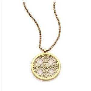 Michaels Kors Gold MK Logo Pendant Necklace